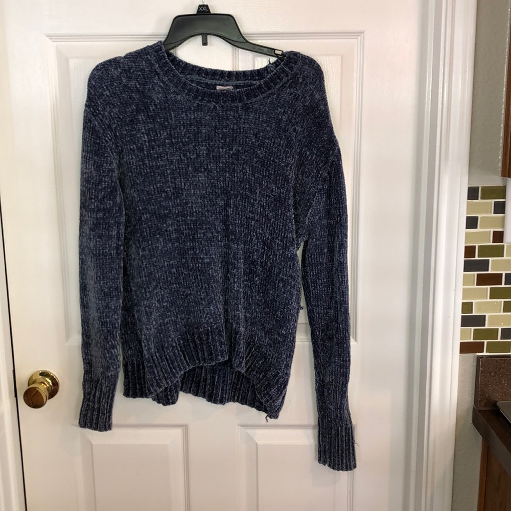 Blue knitted sweater
